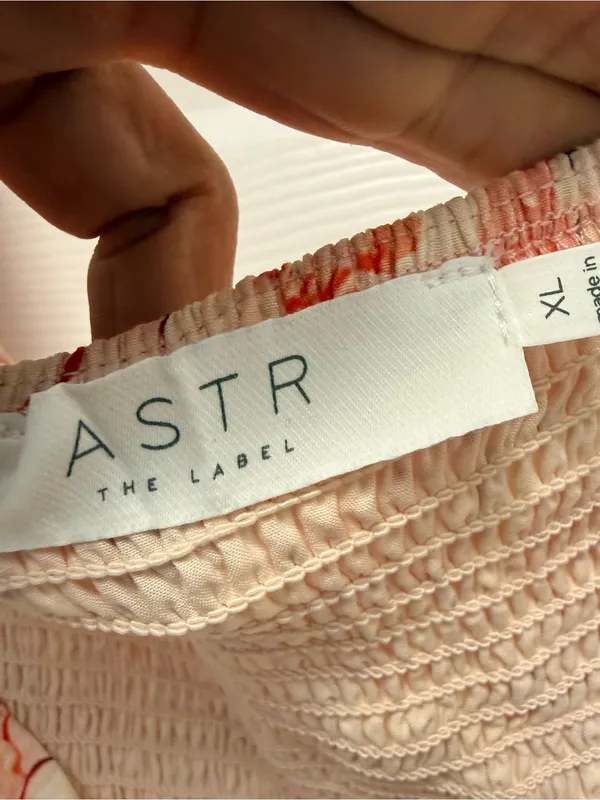 ASTR the Label Floral Maxi Dress‎ Open Back Puff Sleeve Pink XL - Image 2