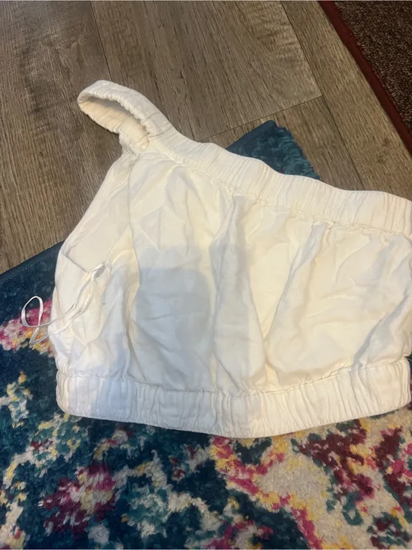 Abercrombie white linen blend tank top size xs - Image 4