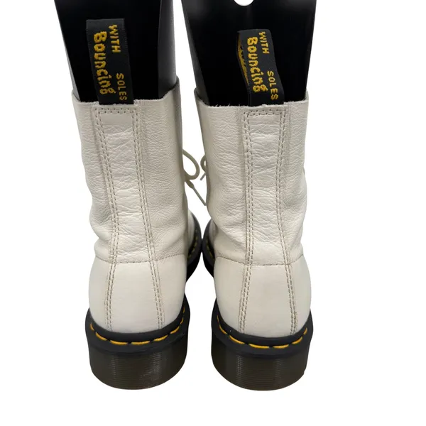 Dr. Martens 1460 Pascal Women 7 White Virginia Leather Combat Boots Whimsigoth - Image 4