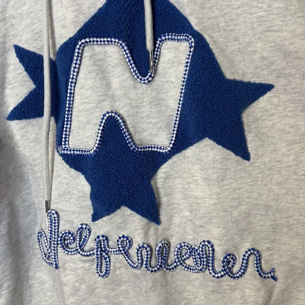 Aelfric Eden Womens Hoddie Blue Star "N" Patch Streetwear Pullover Graphic Medium - Image 7
