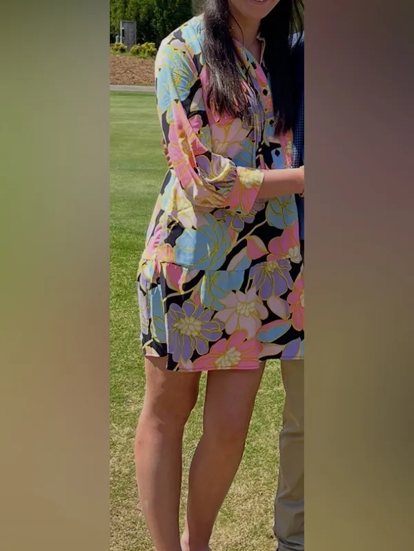 Who What Wear Floral Colorful Button-Down Dress - Image 3