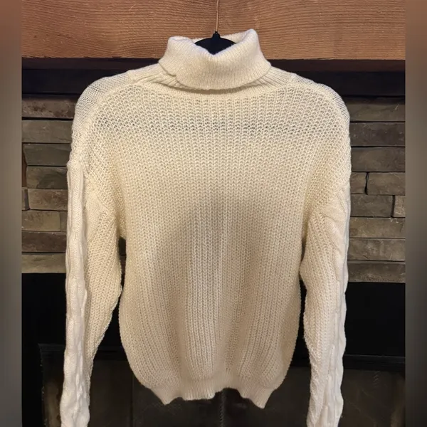 SheIn White cable knit sweater - Image 2