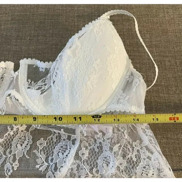 Victoria's Secret White Very Sexy Lace Babydoll Bra Cami Nightie VS Size Large - Image 3