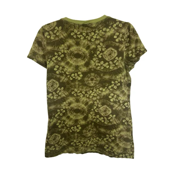 Allen Allen Green Tie Dye Abstract Cotton T-Shirt L Made in USA Hippie Granola - Image 2