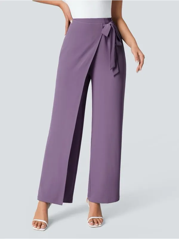 Halara HalaraFlex High Waisted Wide Leg Pants Small Sandalwood Violet Tie - Image 2