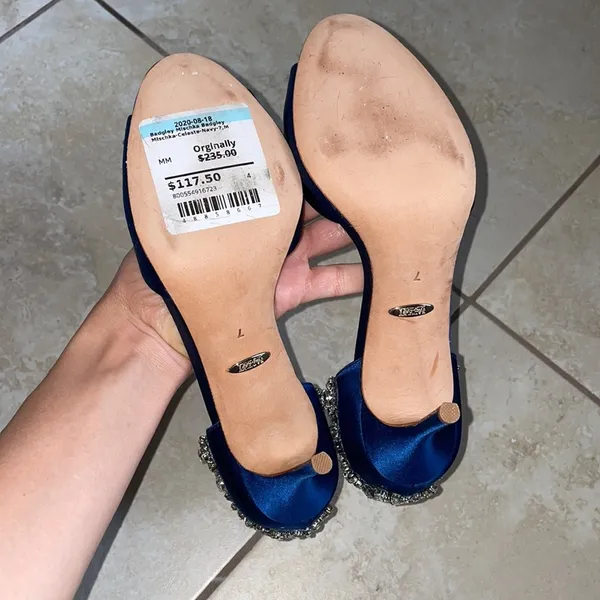 Size 7 Celeste badgley mischka Blue Open toe Heels - Image 13