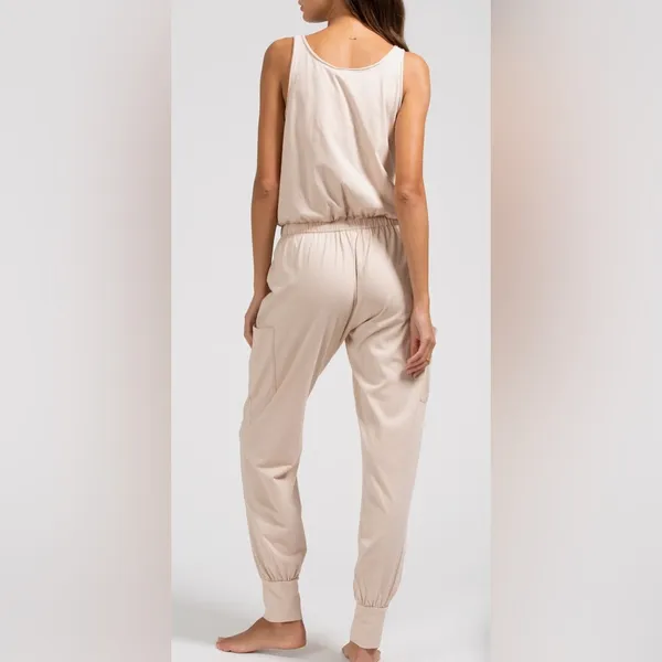 Eberjey Brie Cargo Sleeveless Jumpsuit in Antique Rose Sz‎ M - Image 2
