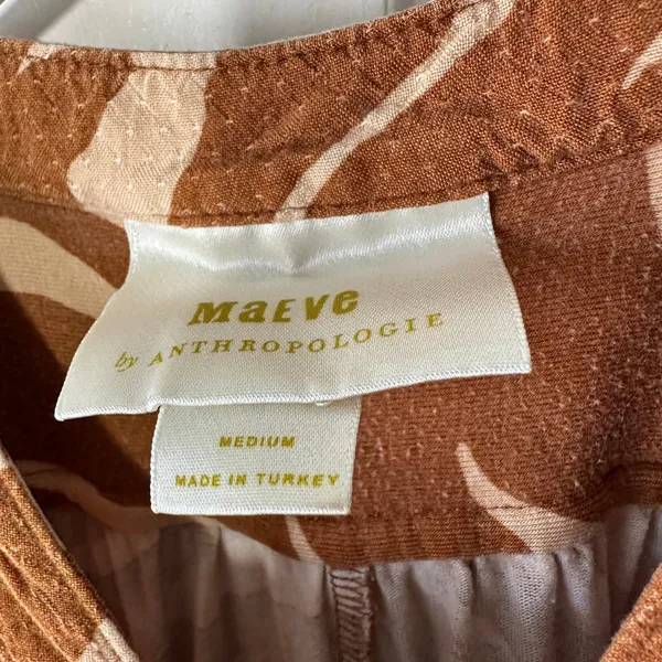 Anthropologie Maeve Windham‎ Zebra Stripe Tunic in Cedar Orange Womens Medium - Image 3