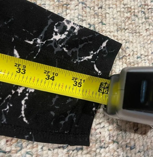 Pop fit black, white marble leggings with pockets S - Image 8
