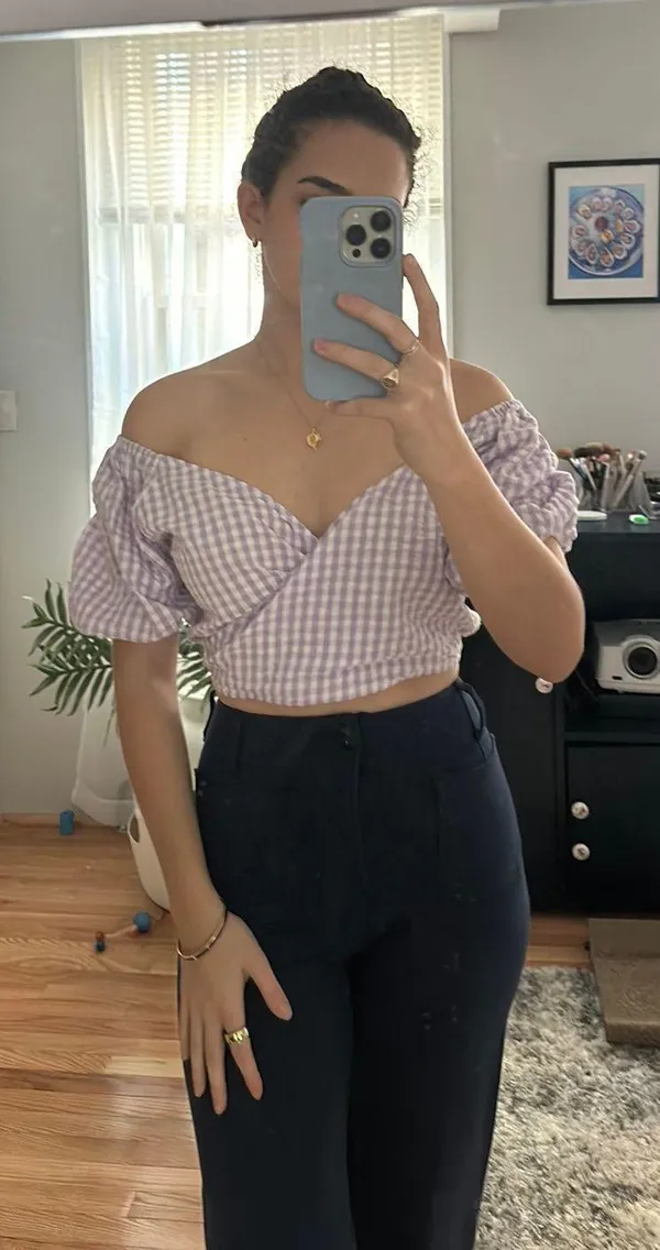 Gingham Crop Top - Image 4