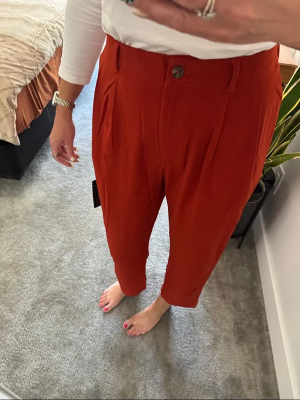 Lulus Sophisticated Company Rust Red Straight Leg Trouser Pants - Image 12