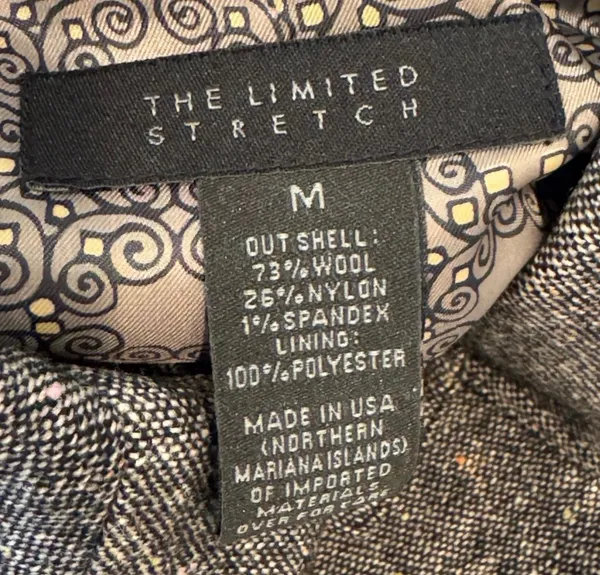 The Limited Tweed Wool Blazer Coat Black Brown M 8 10 Retro Preppy Menswear - Image 6