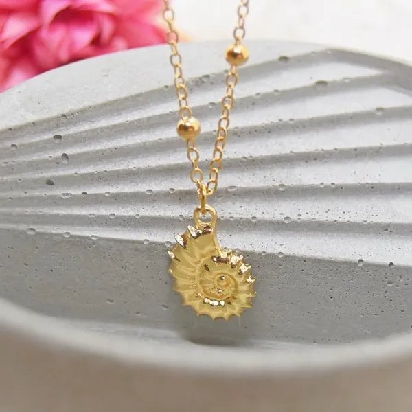 Ammonite Fossil Necklace Gold - Image 3