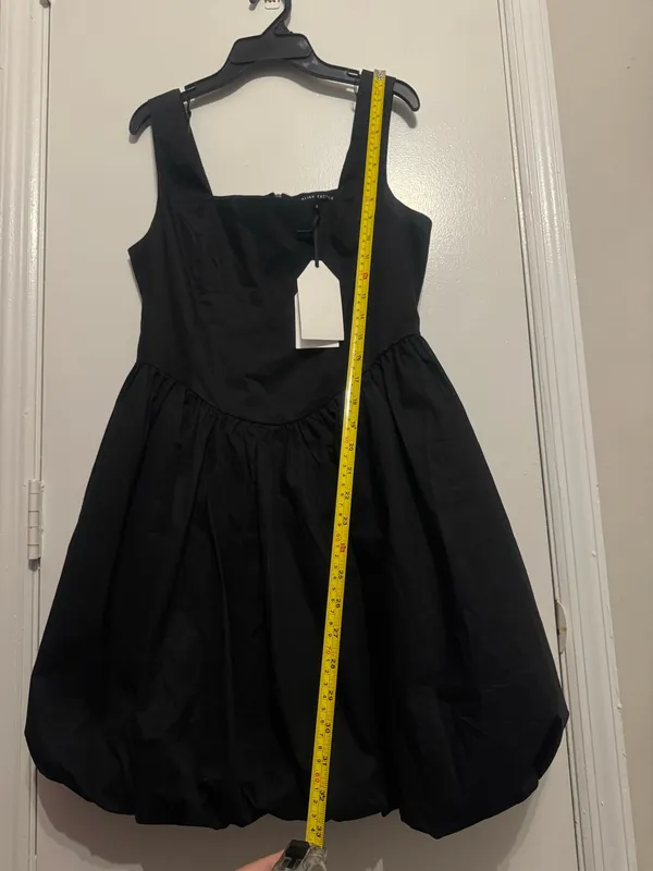 English Factory Women's Poplin Square Neck Bubble Hem Dress Size Small - Image 9