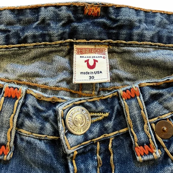 Y2K True Religion Johnny Super T World Tour Low Rise Jeans USA 30 - Image 8
