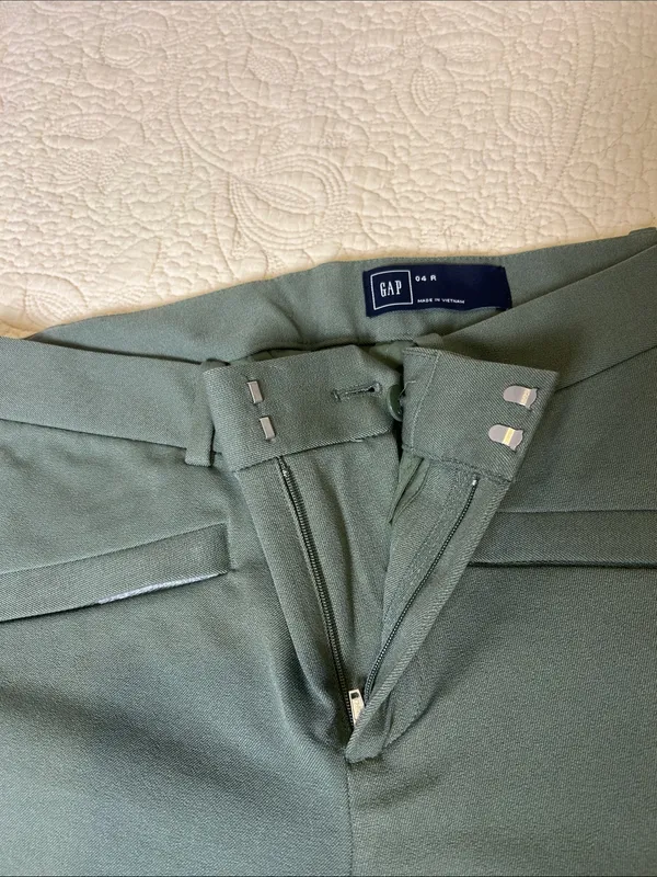 GAP Women's Dark Teal Straight Dress Pants - Image 3