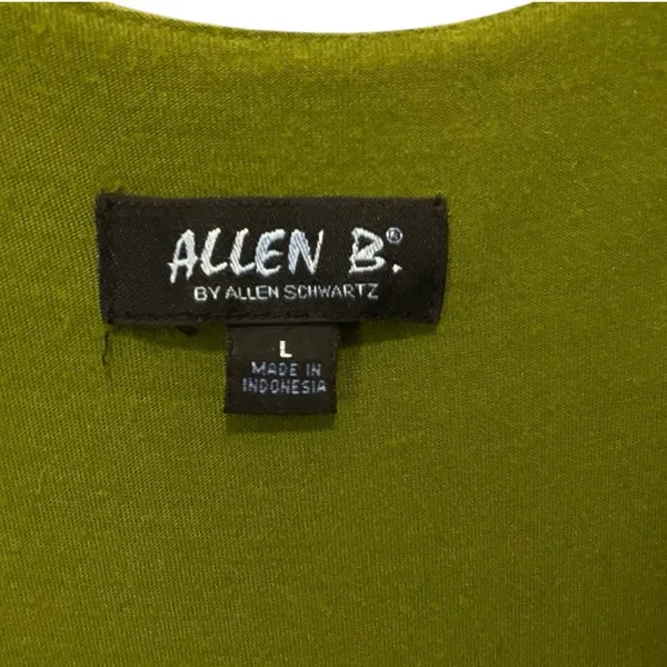 Allen B. Olive Green Ruffle V-Neck Romper Size L - Image 3