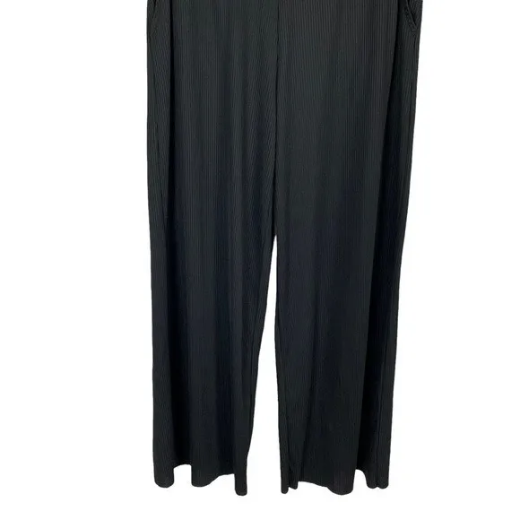 Gina Tricot Pants Small Black Wide Leg Minimalist Workwear Chic Lounge - Image 3