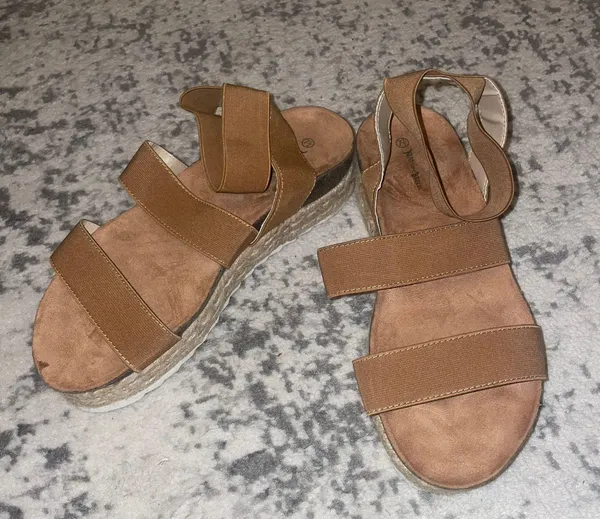 Nature Breeze Tan Strappy Espadrille Sandals - Image 2