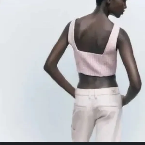 Zara Pink Knit Crop Top - Image 3