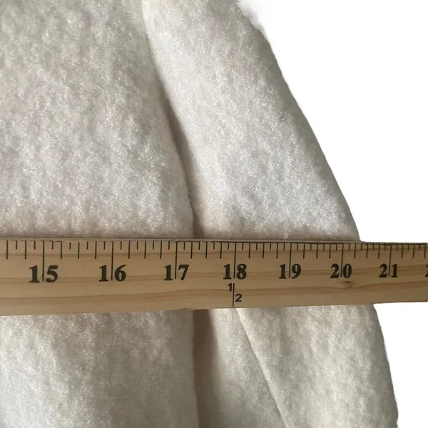 Zara Trafaluc Size Small Cream Tweed Wool Blend‎ Diagonal Zip Jacket - Image 8