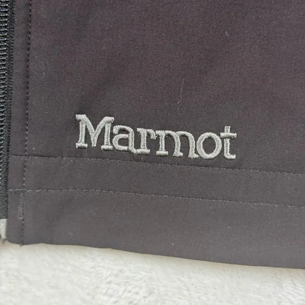 Marmot Womens Black Hooded Softshell Vest Faux Fur Trim Fleece Lined Small - Image 4