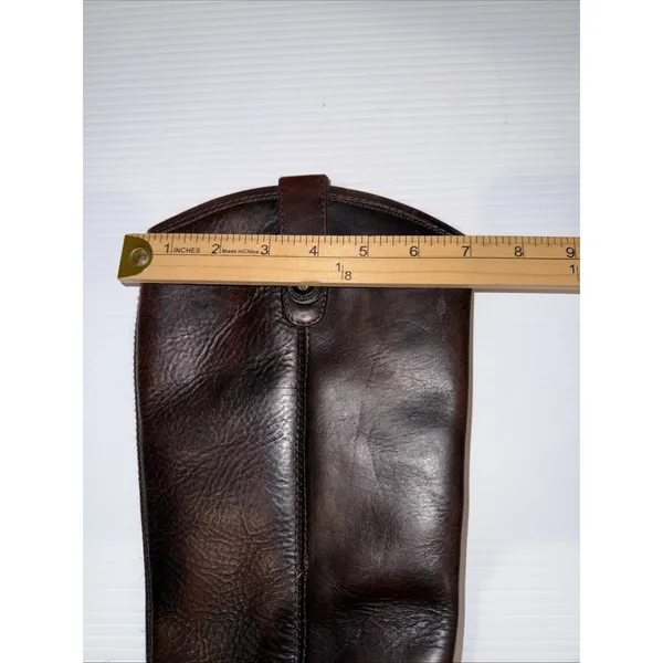 Frye Melissa Boots Womens 7 M Button Dark Brown‎ Leather Pull On 4001 - Image 8