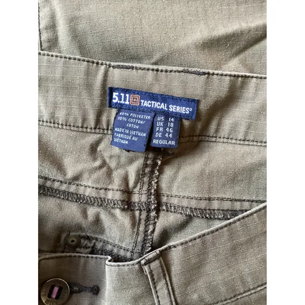 5.11 Tactical Series Womens Ripstop Pants Size 14 Regular Olive Brown Cargo TDU - Image 8