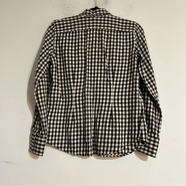 Lauren Ralph Lauren Chocolate Brown Gingham Check Button Up Shirt Small Preppy - Image 2