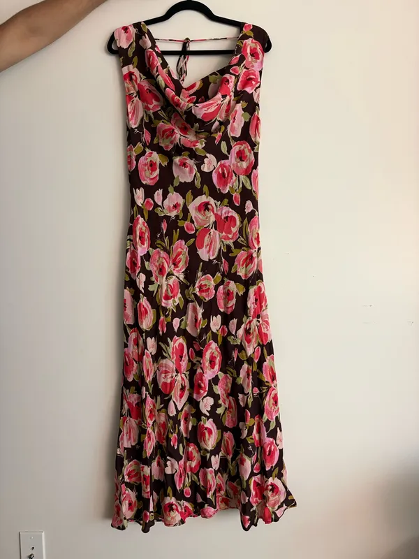 Mango FLORAL DRESS WITH DRAPED NECK - Image 3