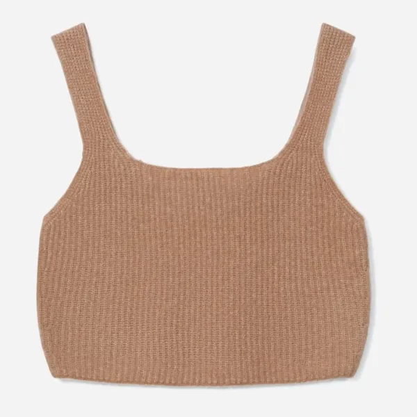 Everlane The Cozy-Stretch Knit Crop Tank - Camel XL - Image 2