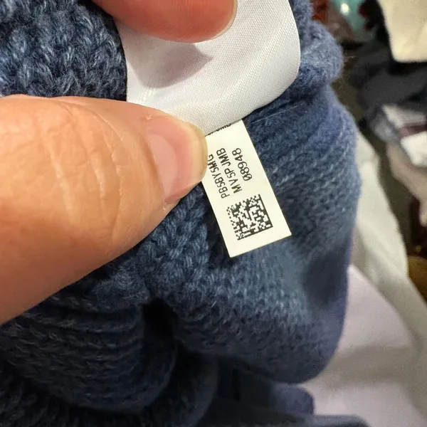 American Eagle Womens Blue Cotton V-Neck Oversized Cropped Sweater XL Coastal - Image 5