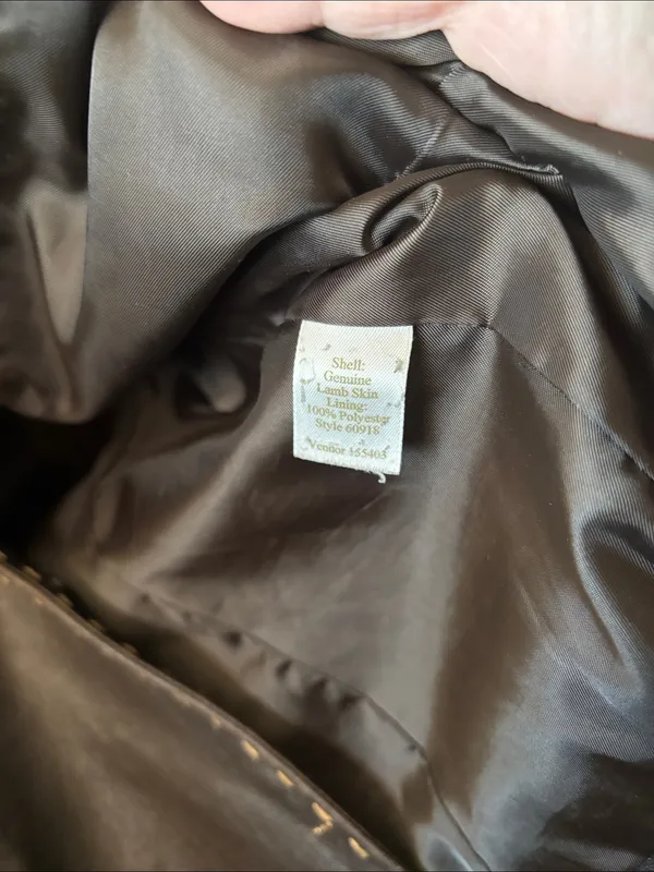 Caslon Classic Women's Lambskin Leather Jacket with Contrast Stitching Medium - Image 6