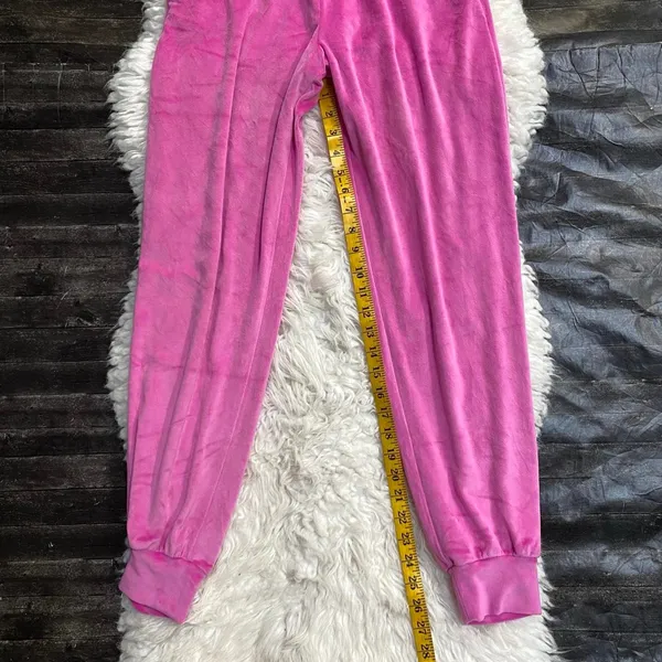 Victoria'S Secret Hot Pink Velour Velvet On Point Jogger Sweatpants Drawstrings - Image 6