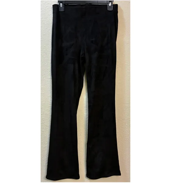 American Eagle Faux Suede Pants Stretch Black Straight Leg Size Small - Image 2