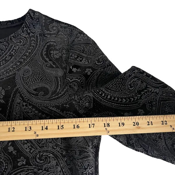 White Stag Vintage‎ 90s Small Fairy Grunge Sparkle Black Whimsigoth Paisley Top Witchy - Image 7