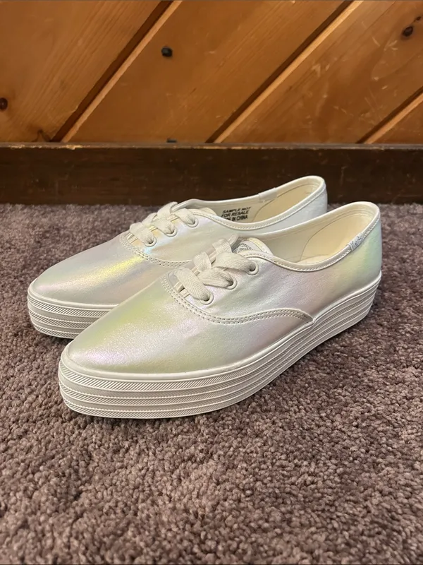 Keds point platform sneaker in rainbow iridescent NWOT - Image 3