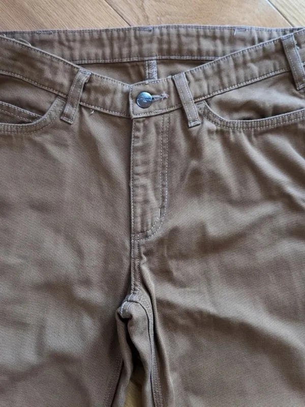 Carhartt SALES SAMPLE Womens Sz 4 Brown Canvas Carpenter Work Pants Pima Nylon - Image 3