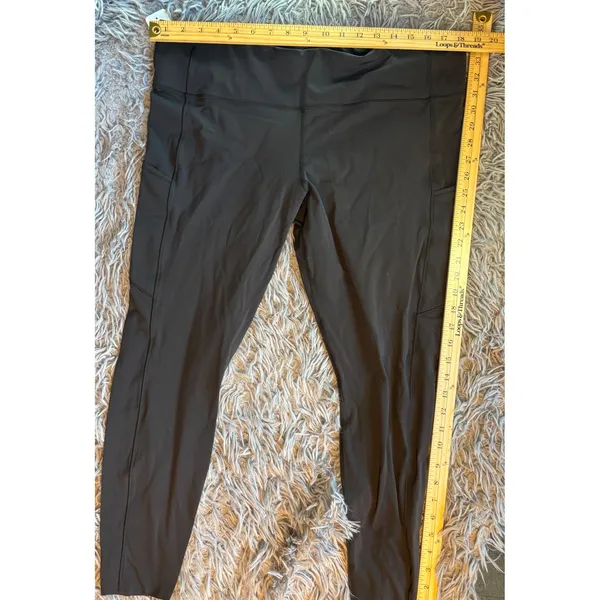 Lululemon Fast and Free High-Rise Tight 25 Nulux Black Leggings Pockets Size 14 - Image 3