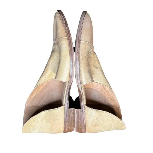 Free People Shoes Womens Size 8‎ Beige Leather Pointed Toe Flats Made In Spain - Image 6