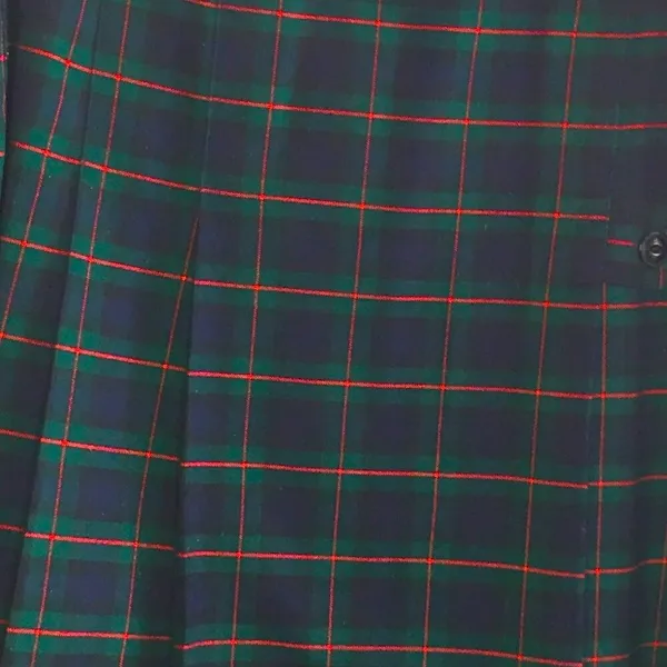 Girls Sz 18.5T Waist 40 Plaid Blue, Red & Green Uniform Skirt. Below Knee - Image 3
