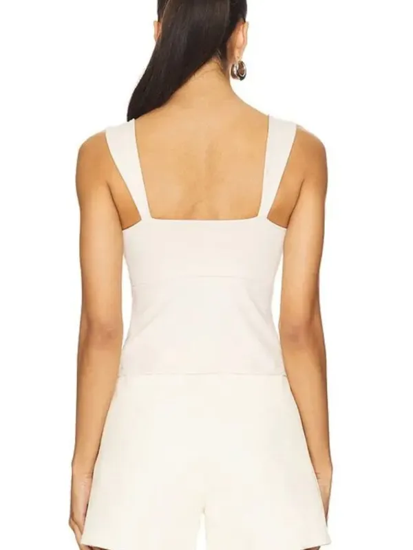 $129 new nwt sz xs 0-2 blanched almond Susana Monaco Angled Wire Top Tank Top - Image 2