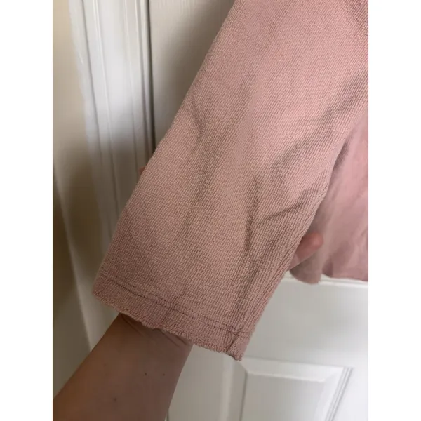 Free People Free Beach FP Beach Rush Hour Pink Henley Boxy Cropped Top 3/4 Sleeve S - Image 6