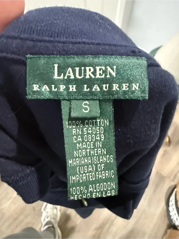 Ralph Lauren Navy Sleeveless Polo with Gold Crest - Image 3