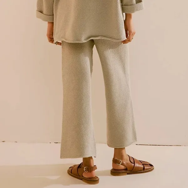 Free People Beach Hailee Wide Leg Lounge Pants Women’s Large Tan - Image 3