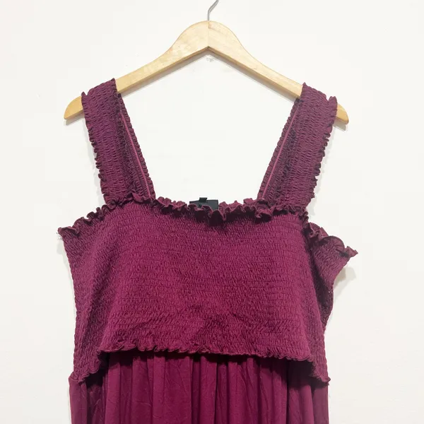 Nursing Queen fuchsia purple smocked nursing maxi dress Size 2X - Image 5