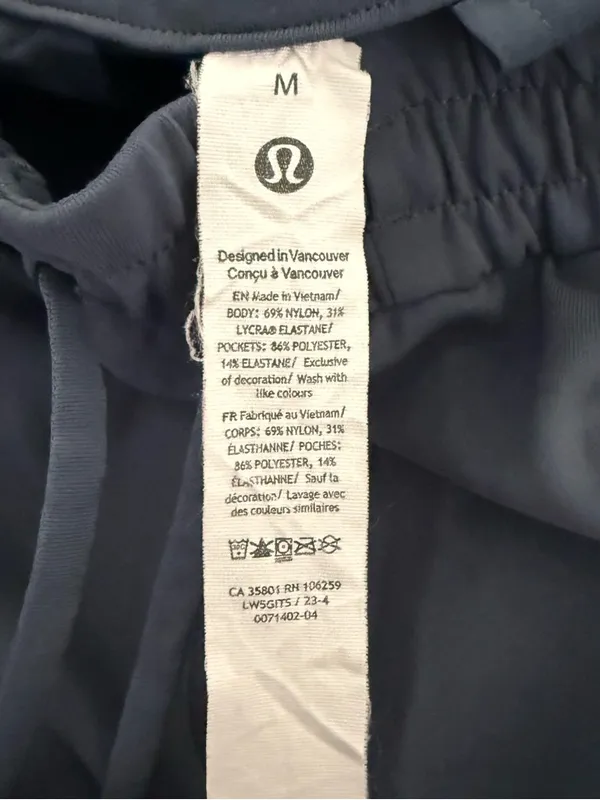 Lululemon Luxtreme Pants Medium Blue Pull On Stretch Athletic - Image 4