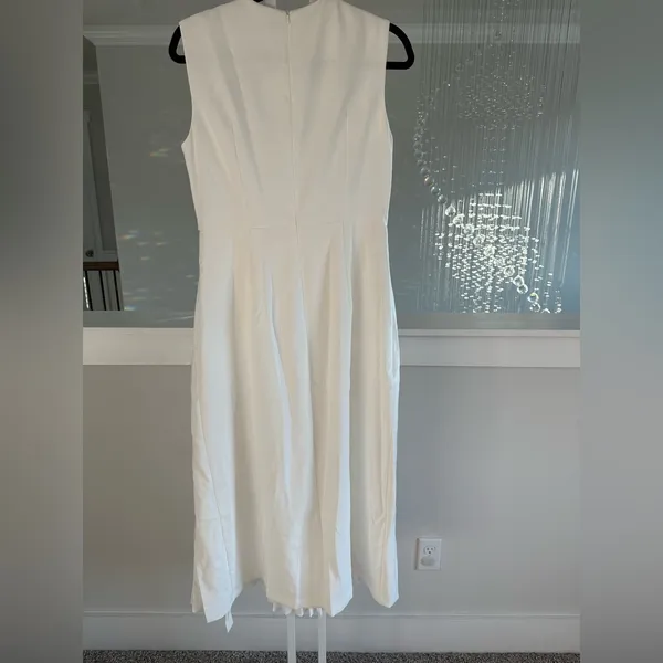 Commense White Dress with Pleated Front - Image 8