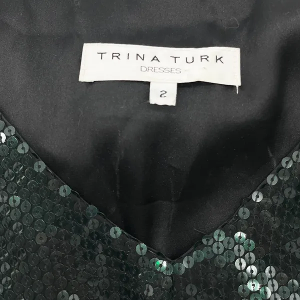 Trina Turk Womens Dress‎ Size 2 Sequin Party Cocktail Y2K Glam Sparkle Night Out - Image 6