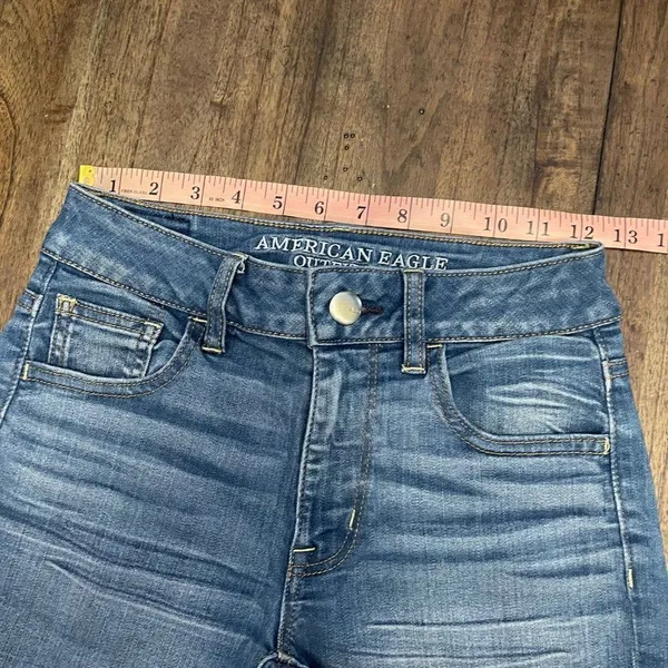 American Eagle Hi Rise Shorties Jean Shorts - Image 5
